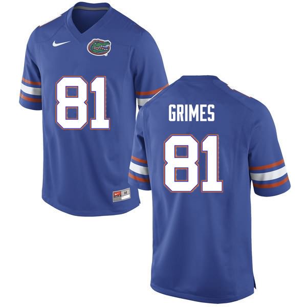 NCAA Florida Gators Trevon Grimes Men's #81 Nike Blue Stitched Authentic College Football Jersey QDA7064MI